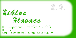 miklos hlavacs business card